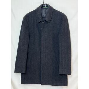 Lauren Ralph Lauren Men’s 38R Black Wool Blend Long Sleeve Button Front Coat